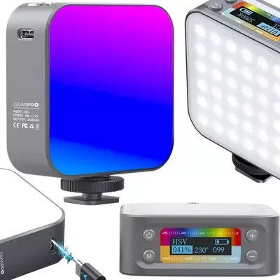 Lampa Fotograficzna Video RGB / Bi Color LED Dwustronna Aku 2500mAh