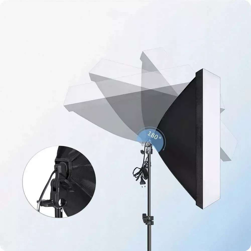 Softbox Lampa 1050W Statyw Softbox 50x70cm Żarówka 85W + Pilot