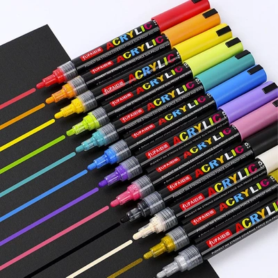 Markery Akrylowe Zestaw 60 Sztuk Pisaki Flamastry Mazaki Jupai Wododporne 