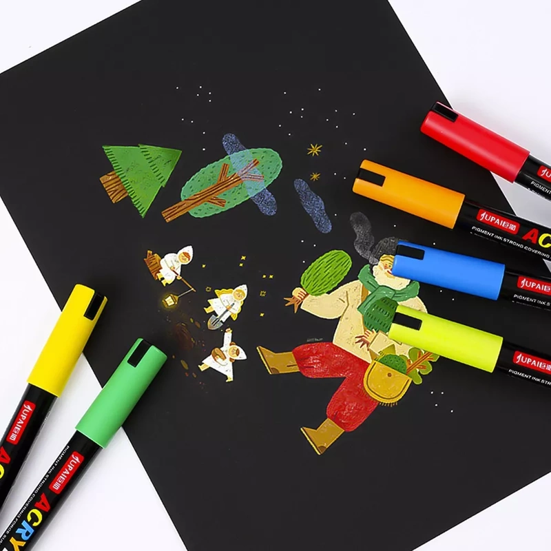 Markery Akrylowe Zestaw 60 Sztuk Pisaki Flamastry Mazaki Jupai Wododporne 