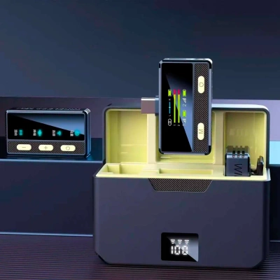 2x Mikrofon Krawatowy Bezprzewodowy OLED do Telefonu Smartfona Kamery