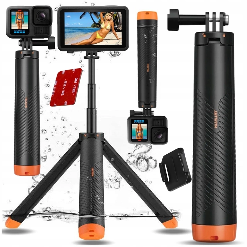 Boja Uchwyt Wypornościowy Monopod Statyw Selfie Telesin do GoPro DJI Action + GRATIS! Zestaw montażowy 3M
