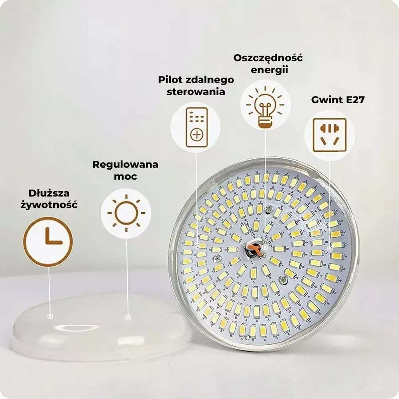 Żarówka z Pilotem LED E27 85W=1050W Zestaw 2szt