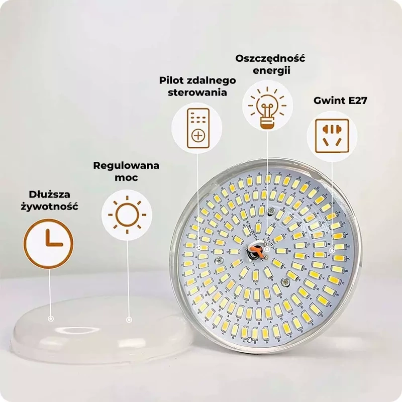 Fotograficzna Żarówka LED 85W E27 z Pilotem 5500K