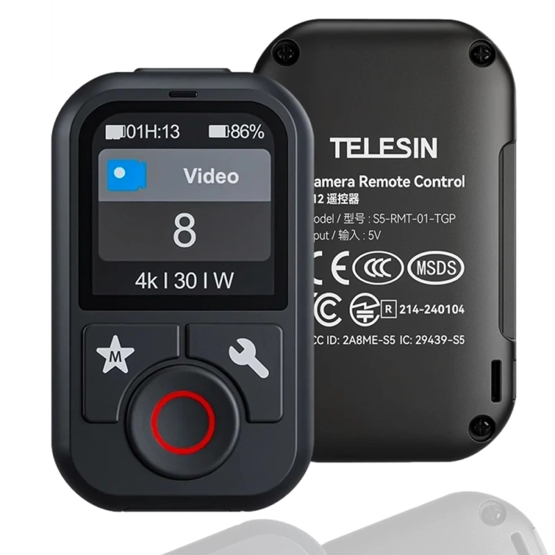 Pilot Bluetooth Telesin T13 do GoPro Hero 13 12 11 10 9 MAX HERO 2024 IP54 + GRATIS! Zestaw montażowy 3M