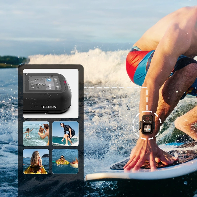 Pilot Bluetooth Telesin T13 do GoPro Hero 13 12 11 10 9 MAX HERO 2024 IP54 + GRATIS! Zestaw montażowy 3M