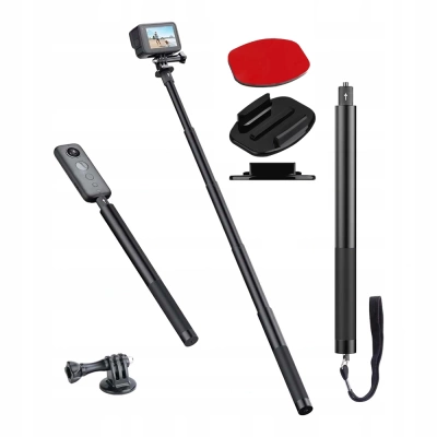 Uchwyt Monopod Statyw do Insta360 GoPro Invisible Selfie Stick 121cm + GRATIS! Zestaw montażowy 3M