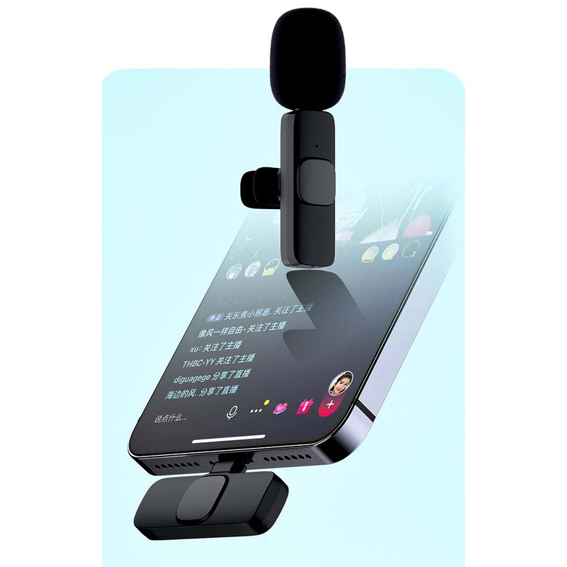 2x Mikrofon Bezprzewodowy Krawatowy do Telefonu Lightning iPhone 14 13 12 11 