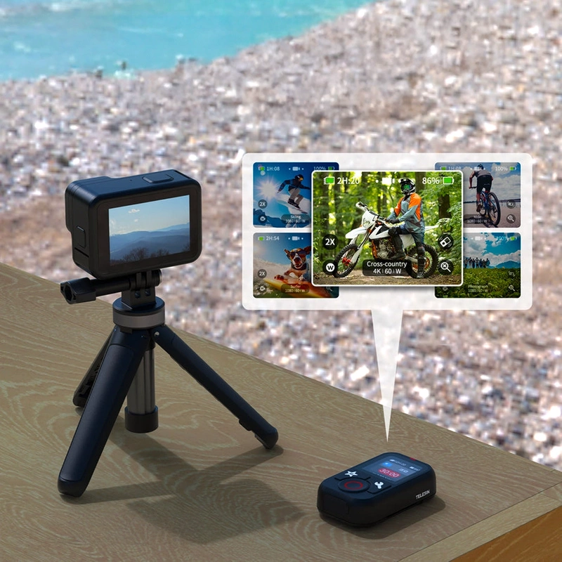 Pilot Bluetooth Telesin T13 do GoPro Hero 13 12 11 10 9 MAX HERO 2024 IP54 + GRATIS! Zestaw montażowy 3M