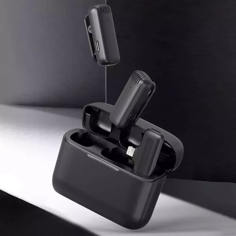 2x Mikrofon Bezprzewodowy Krawatowy do USB C Android / IPhone 17 16 15 14 13 12 + Etui
