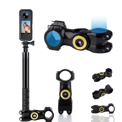 Uchwyt Rowerowy Motocyklowy Aluminiowy Mocny do Kamer GoPro DJI Insta 360 