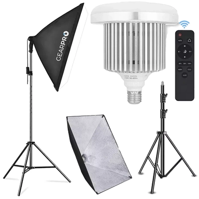 Softbox Lampa 1050W Statyw Softbox 50x70cm Żarówka 85W + Pilot