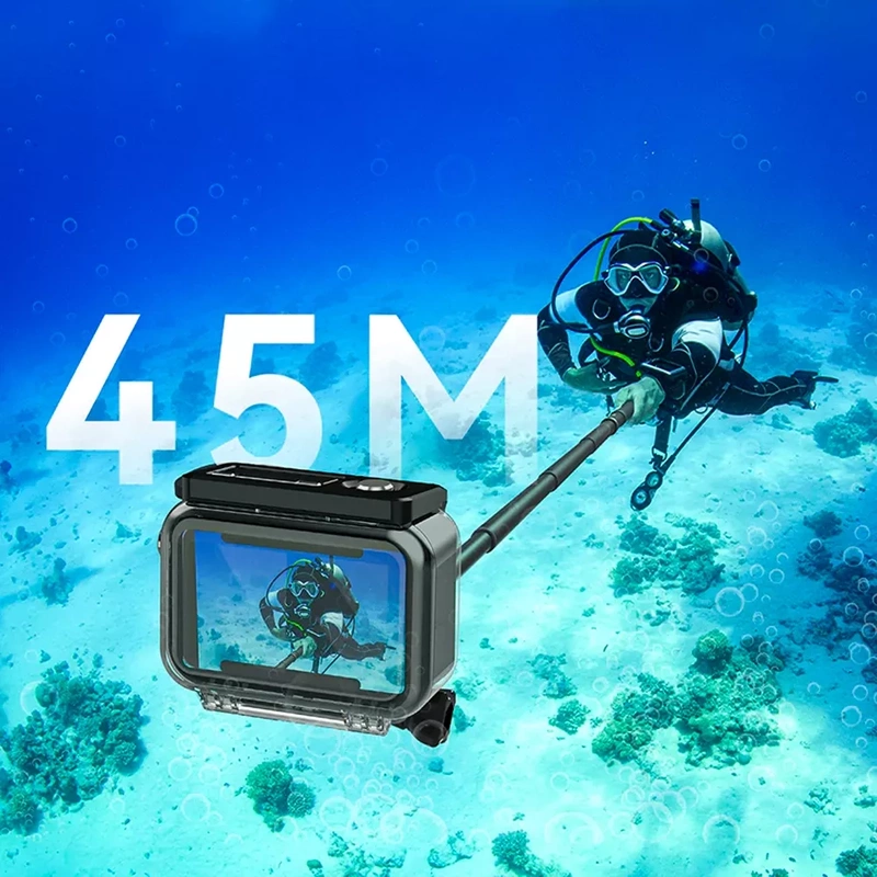 Obudowa Wodoszczelna Wodoodporna Telesin 45m do Kamery DJI Action 5 4 3 + GRATIS! Zestaw montażowy 3M