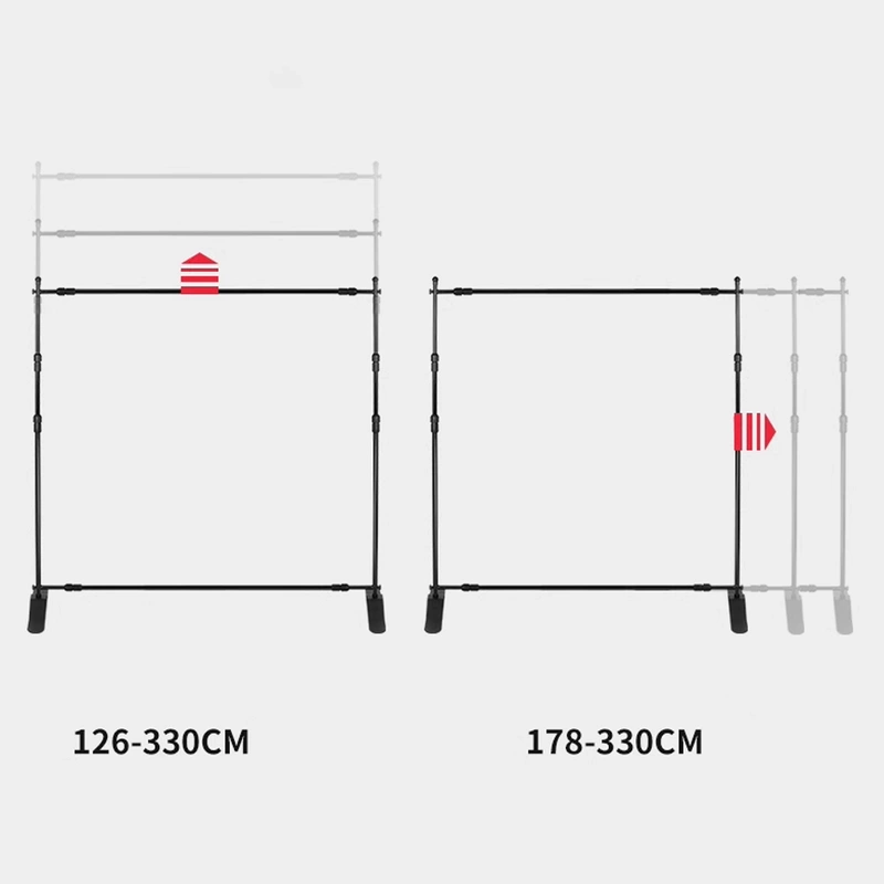 Statyw Zestaw do Tła Fotograficznego Poprzeczka Teleskopowa 3,3x3,3m Mocne Statywy