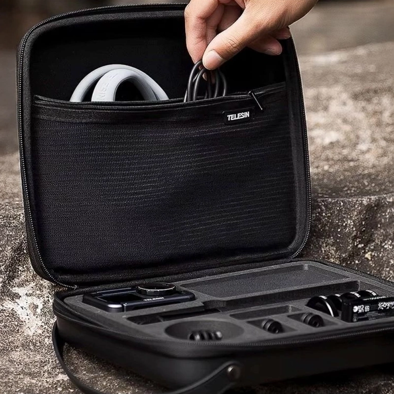 Walizka Etui Case Telesin do Kamery Sportowej DJI Action 5 4 3 + GRATIS! Zestaw montażowy 3M
