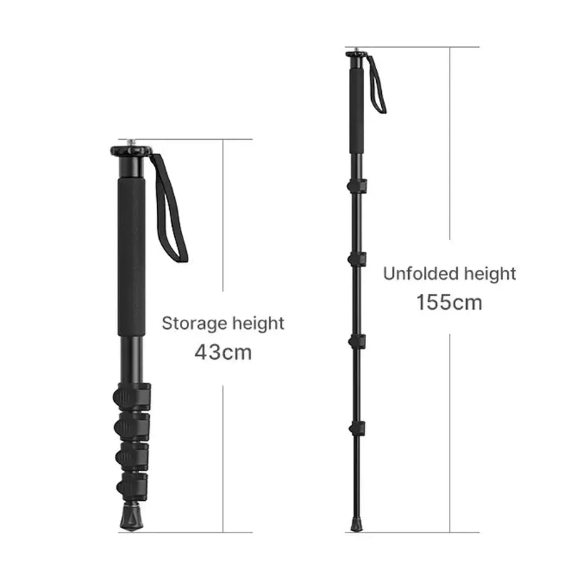 Monopod Aluminiowy do Aparatu Kamery DSLR 43-155cm 1/4 3/8'