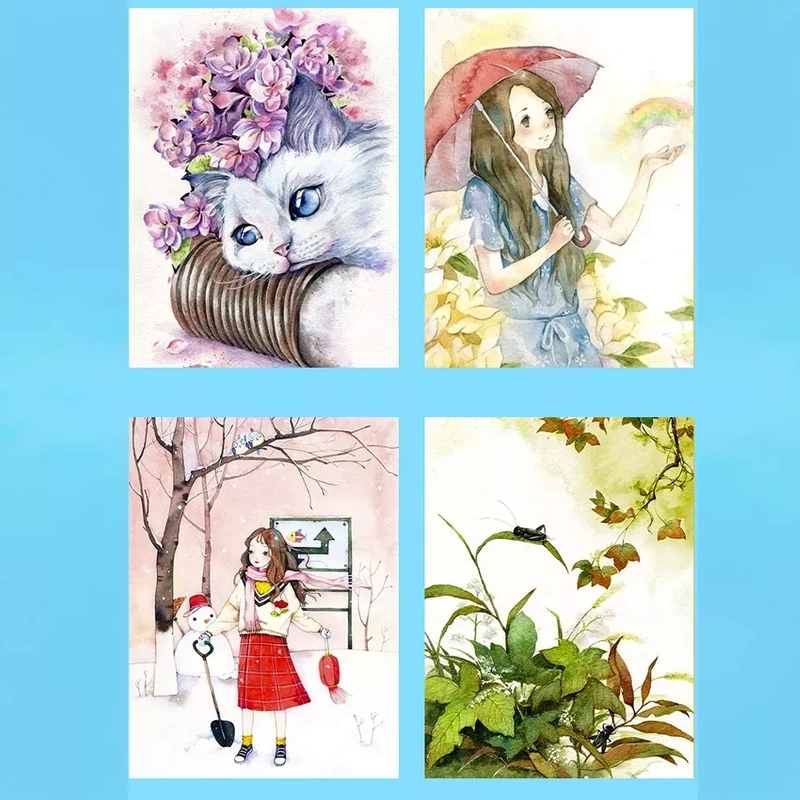 Farby Akwarelowe Wodne Zestaw Farb Akwarelowych w Kostkach Akwarele 45 Kolorów