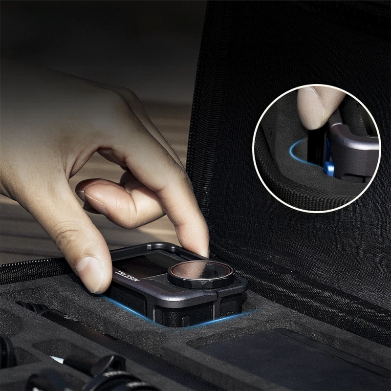 Walizka Etui Case Telesin do Kamery Sportowej DJI Action 5 4 3 + GRATIS! Zestaw montażowy 3M