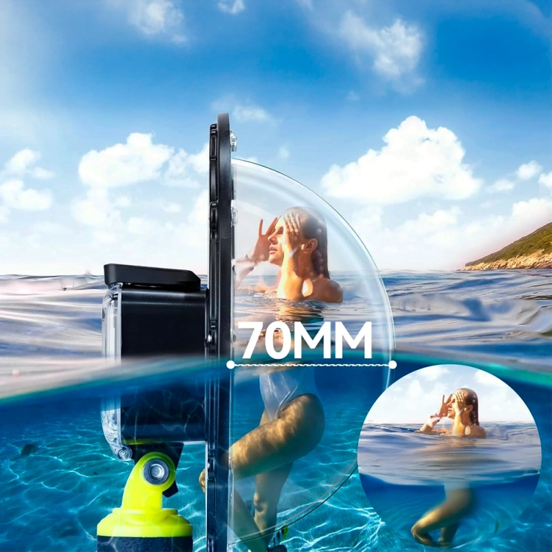 Obudowa Wodoszczelna Wodoodporna TELESIN do Kamer DJI Action 5 4 3 + GRATIS! Zestaw montażowy 3M