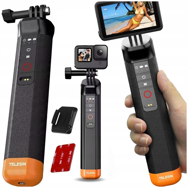 Uchwyt Pływający Boja z Pilotem Bluetooth Wodoodporna do GoPro 13 12 11 10 9 8 + GRATIS! Zestaw montażowy 3M