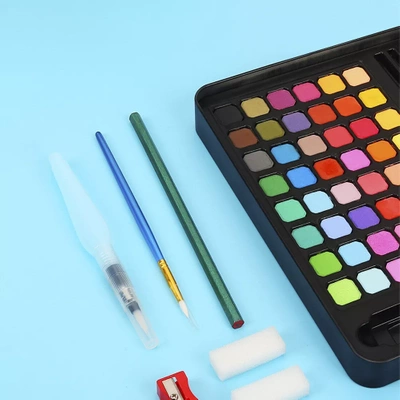 Farby Akwarelowe Wodne Zestaw Farb Akwarelowych w Kostkach Akwarele 45 Kolorów