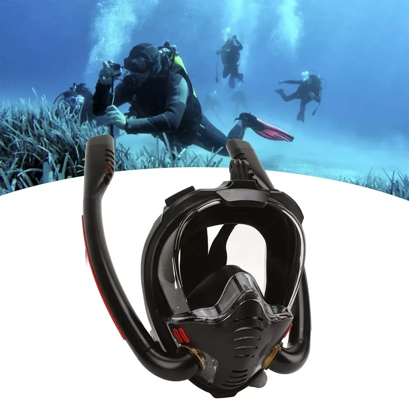 Maska Pełnotwarzowa do Snorkelingu Nurkowania 2 Rurki Uchwyt GoPro L/XL  Ani Fog PRO