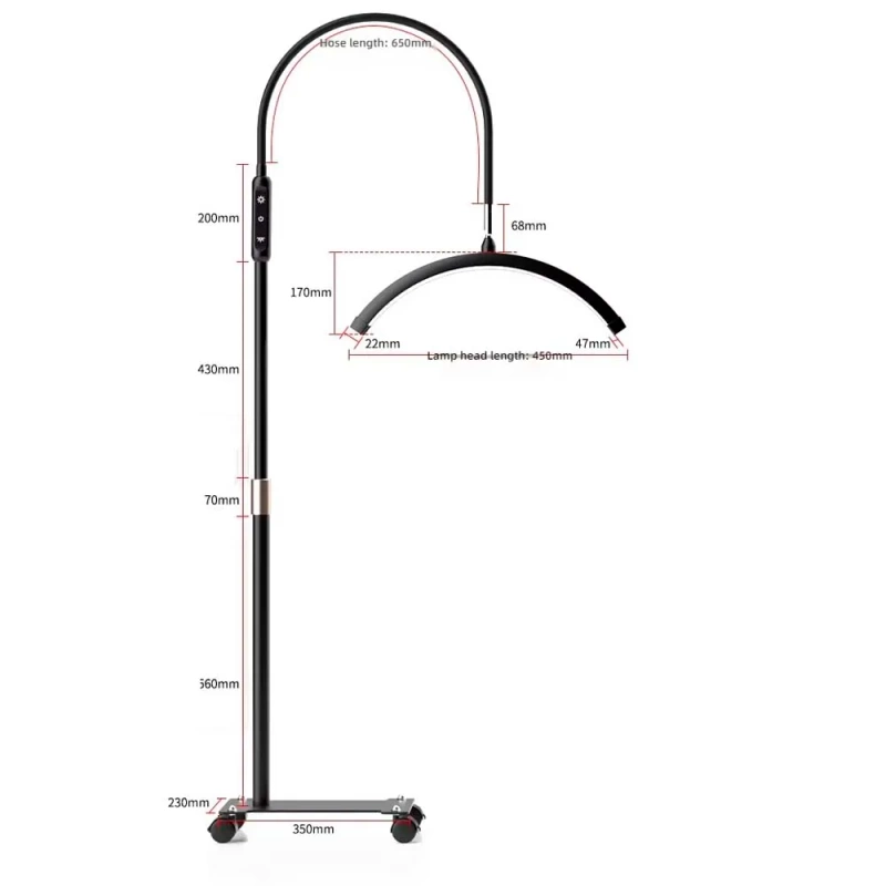 Lampa Kosmetyczna LED Moon Giętka 20W na Kółkach Mobilna do Paznokci Rzęs  