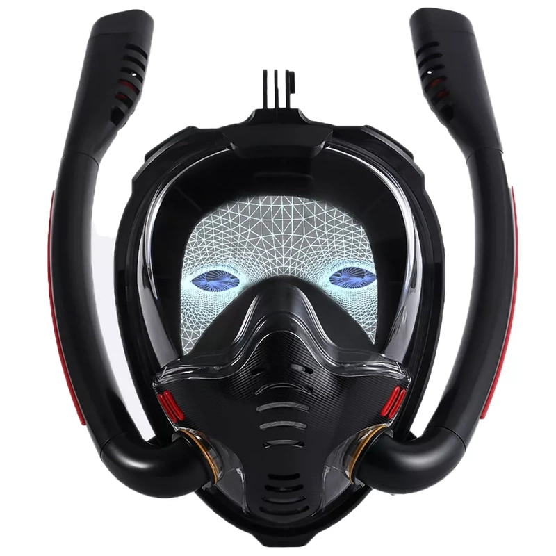 Maska Pełnotwarzowa do Snorkelingu Nurkowania 2 Rurki Uchwyt GoPro L/XL  Ani Fog PRO