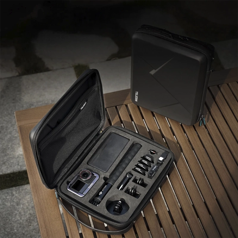 Walizka Etui Case Telesin do Kamery Sportowej DJI Action 5 4 3 + GRATIS! Zestaw montażowy 3M