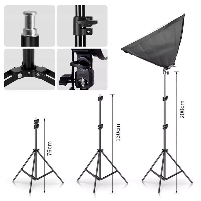 2x Lampa Softbox Zestaw Oświetlenie Ciągłe 8x 45W 50x70