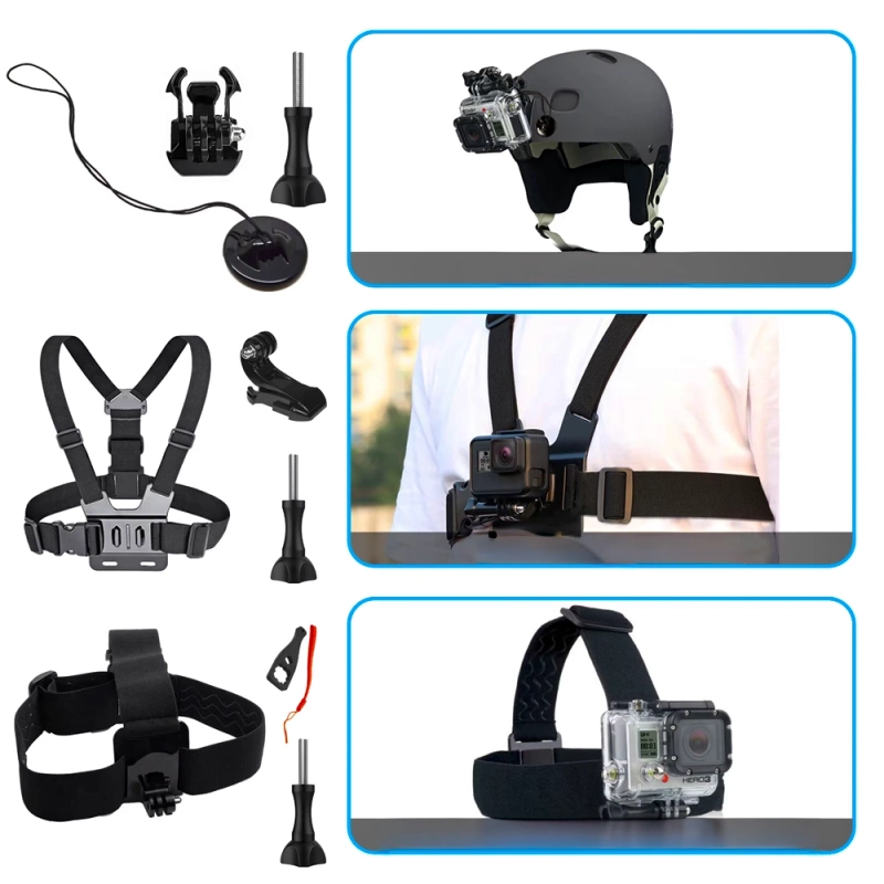 Zestaw XL Akcesoria 50w1 do Kamer Sportowych GoPro DJI Insta 