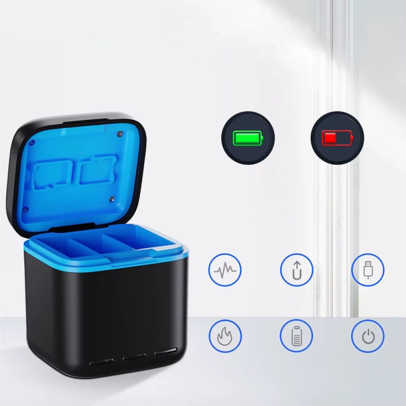 Ładowarka 3 Kanałowa Box Hub na 3x Akumulator Baterie do GoPro HERO 13 + GRATIS! Zestaw montażowy 3M