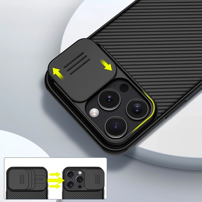 Etui Plecki Obudowa Czarna Mocna Case z Osłoną Aparatu do iPhone 16 PRO MAX