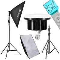 Softbox Lampa Statyw Softbox 50x70cm Żarówka 100W + Pilot