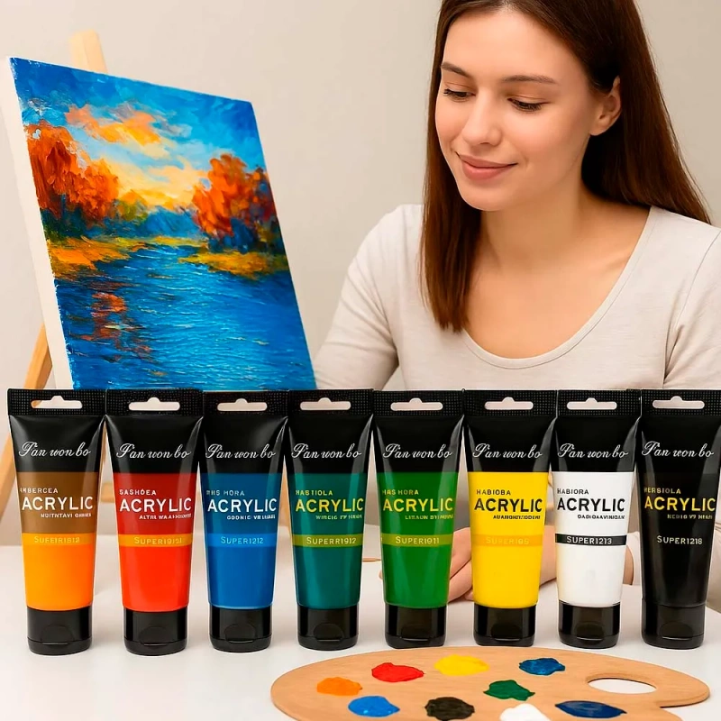 Farby Akrylowe 12x75ml Zestaw Fab Akrylowych W Dużych Tubkach