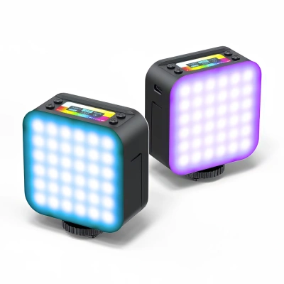 Lampa Diodowa LED RGB Bi Color Fotografia Video Efekty Emotki