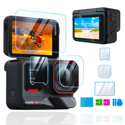 Szkło Hartowane 9H na Ekran Obiektyw 3w1 do Insta 360 Ace Pro 2