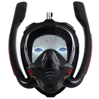 Maska Pełnotwarzowa do Snorkelingu Nurkowania 2 Rurki Uchwyt GoPro L/XL  Ani Fog PRO