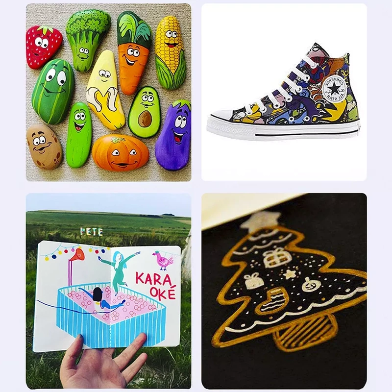 Markery Akrylowe Zestaw 60 Sztuk Pisaki Flamastry Mazaki Jupai Wododporne 