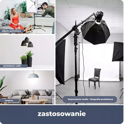 Fotograficzna Żarówka LED 85W E27 z Pilotem 5500K