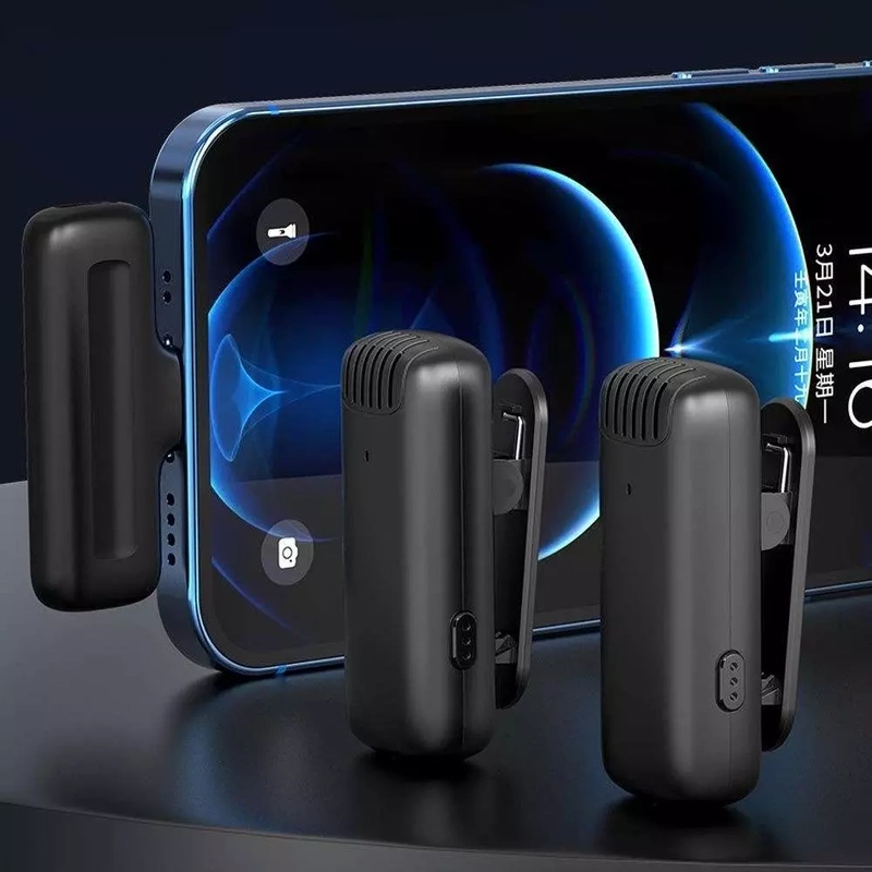 2x Mikrofon Bezprzewodowy Krawatowy do USB C Android / IPhone 17 16 15 14 13 12