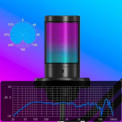 Mikrofon Do Komputera Pojemnościowy Gamingowy Studyjny Karaoke Statyw Usb