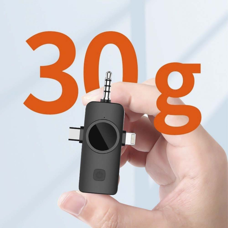 2x Mikrofon Krawatowy Bezprzewodowy Telefonu Aparatu Kamery USB-C Lightning Android IPhone