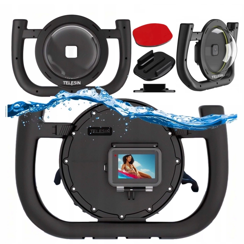 Obudowa Wodoszczelna Port Dome do GoPro 13 12 11 10 9 + GRATIS! Zestaw montażowy 3M