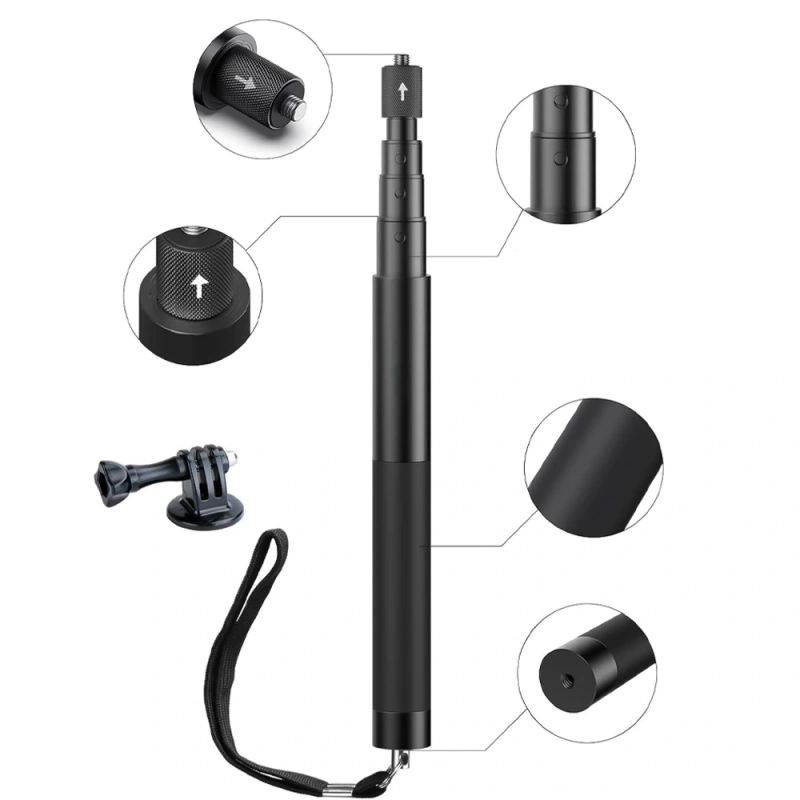 Uchwyt Monopod Statyw do Insta360 GoPro Invisible Selfie Stick 121cm + GRATIS! Zestaw montażowy 3M