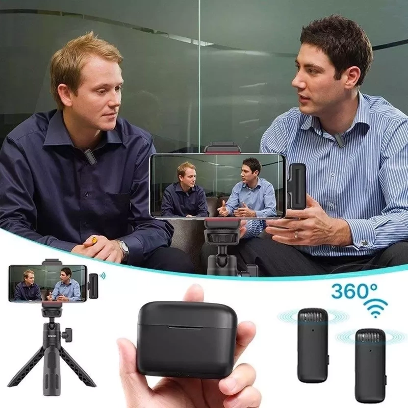 2x Mikrofon Bezprzewodowy Krawatowy do USB C Android / IPhone 17 16 15 14 13 12