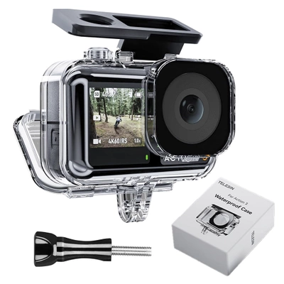 Obudowa Wodoszczelna Wodoodporna Telesin 45m do Kamery DJI Action 5 4 3 + GRATIS! Zestaw montażowy 3M