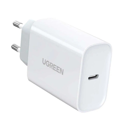 Ładowarka sieciowa UGREEN CD127, USB-C, PD3.0, QC4.0, 30W (biały)