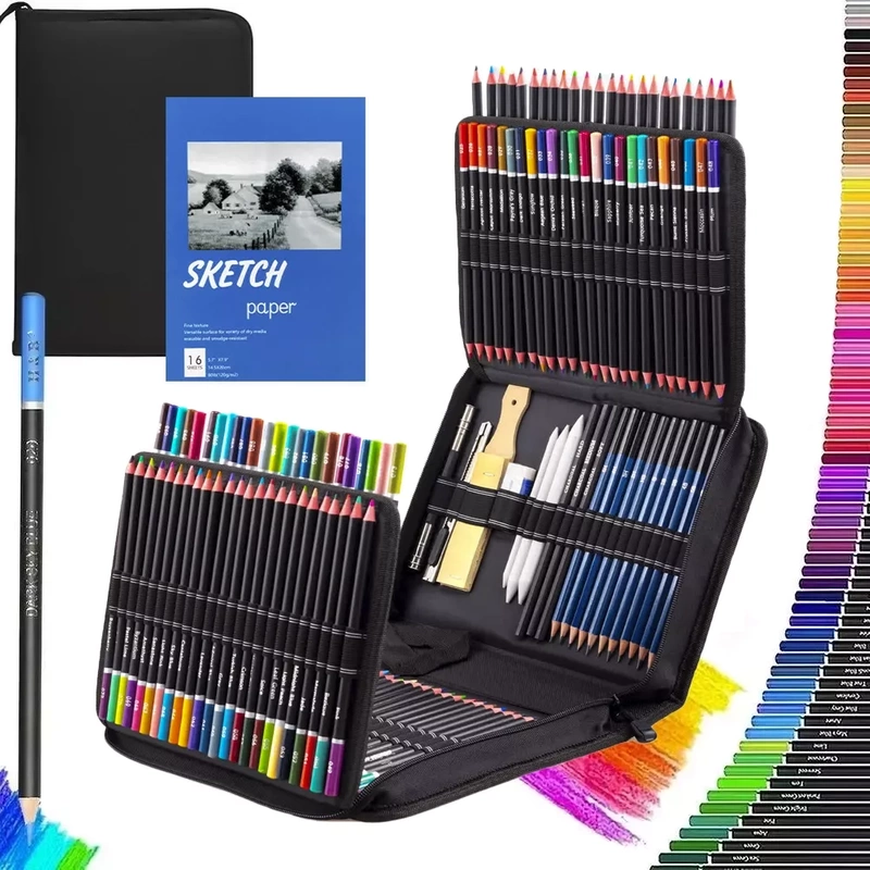 Kredki Ołówkowe Profesjonalne Zestaw do Rysowania Szkicowania Ołówki 145w1