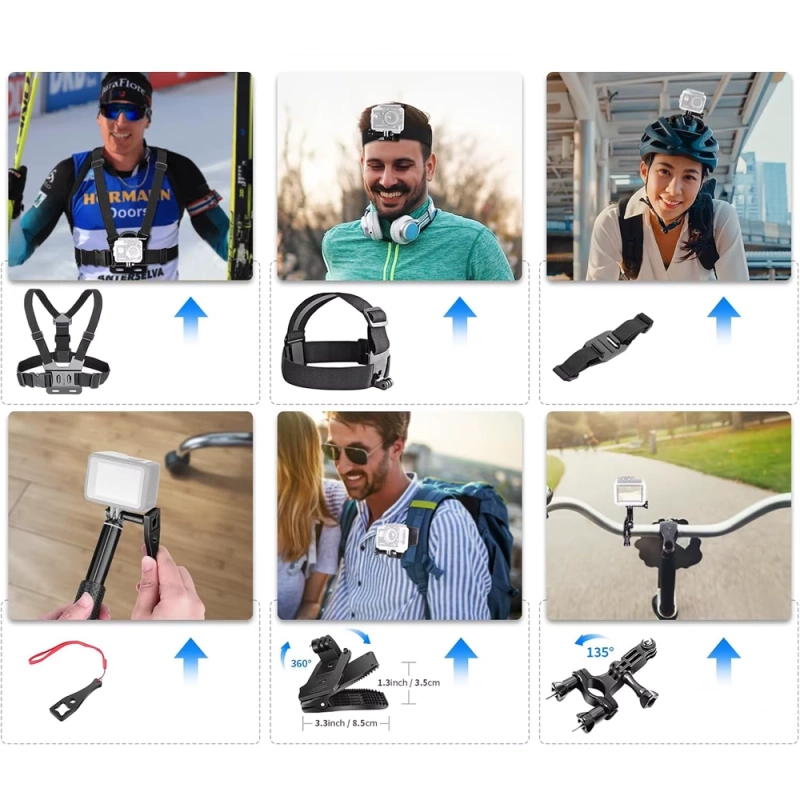 Zestaw XL Akcesoria 50w1 do Kamer Sportowych GoPro DJI Insta 